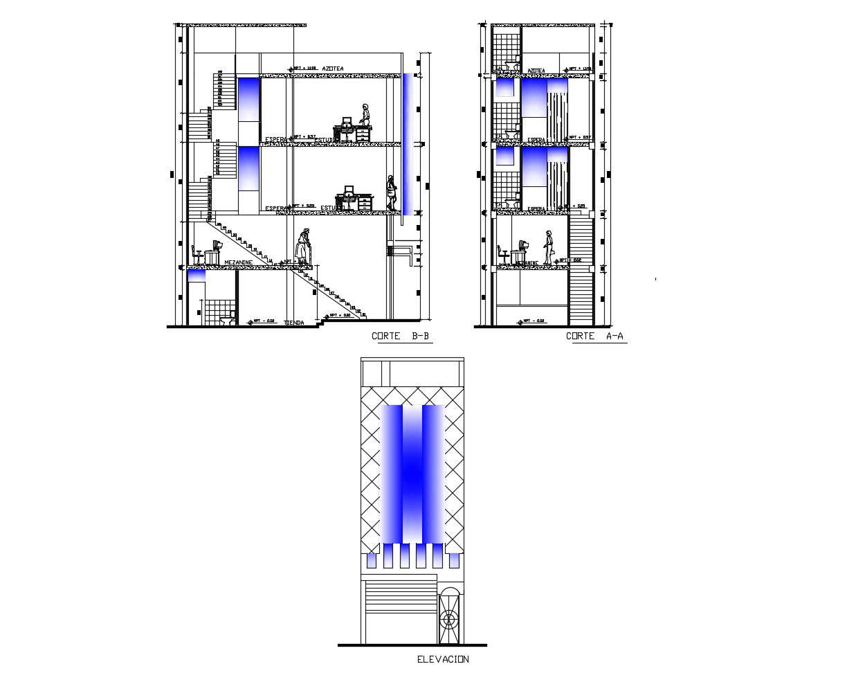 Building design drawing in AutoCAD file