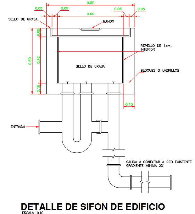 Building detail siphon dwg.