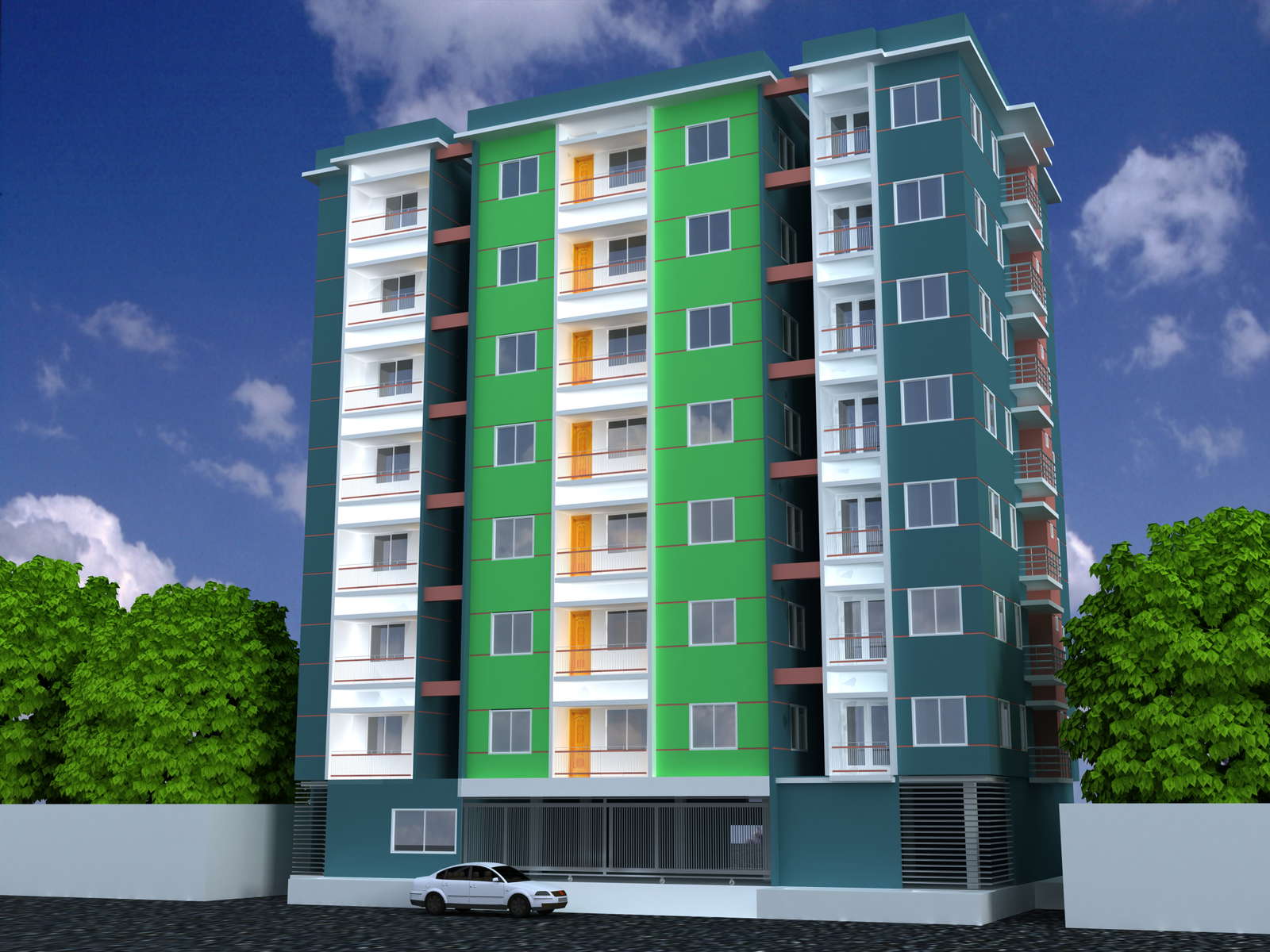 Building exterior 3d model layout 3d max file