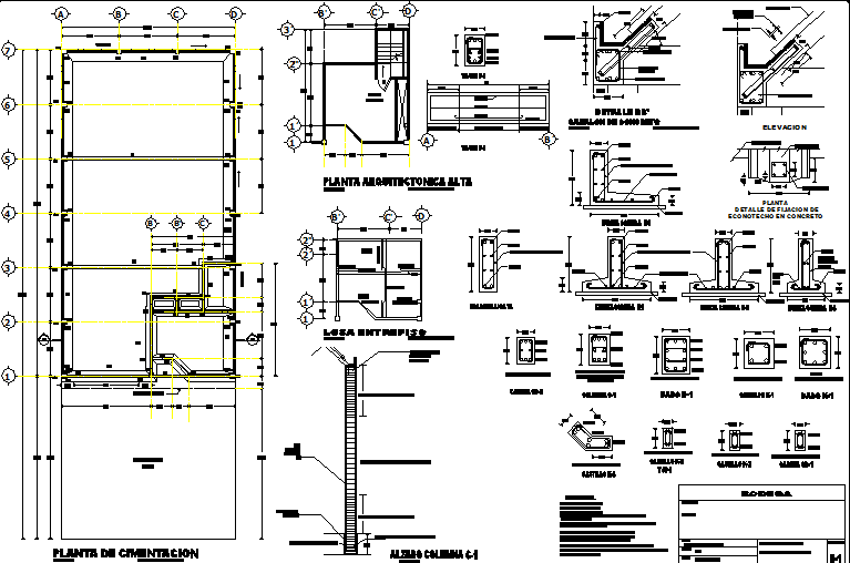 Building material plan and section detail dwg file