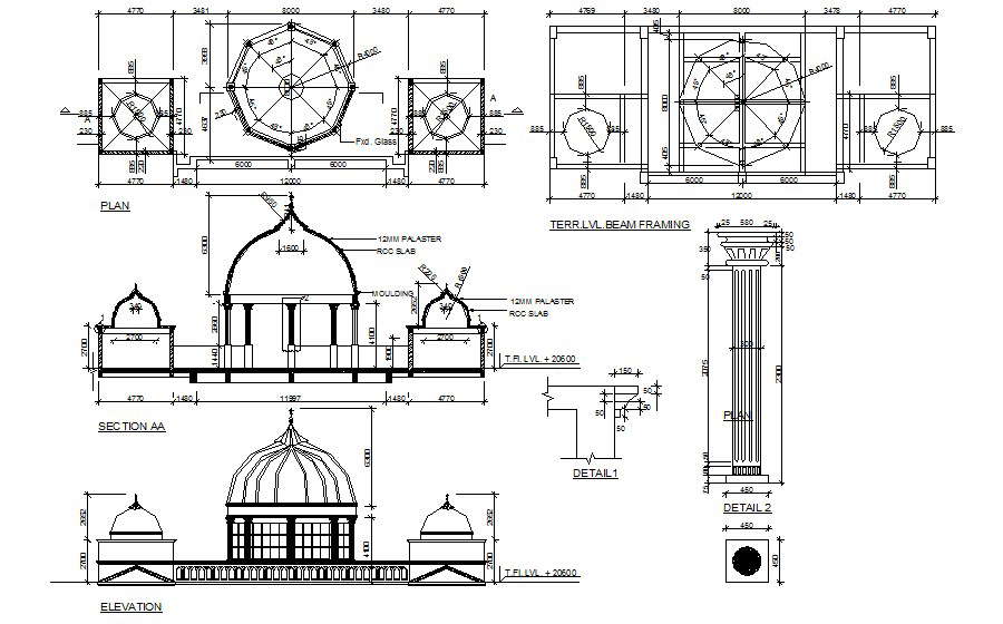 Mosque Plan In AutoCAD File