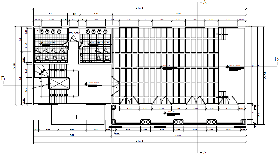 Building plan with detail dimension in AutoCAD