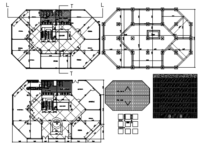 Building plan with detail dimension in dwg fil