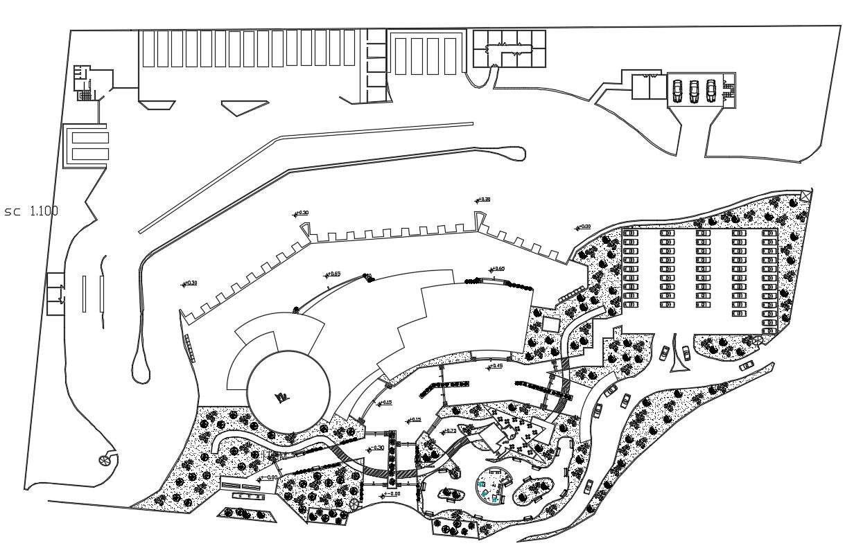 Building site plan design in autocad