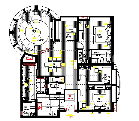 Building top view plan