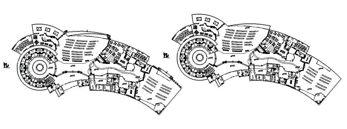 Building with detail dimension in dwg file 