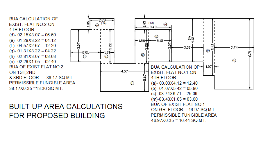 Built up area calculation design in detail AutoCAD drawing, dwg file, CAD file