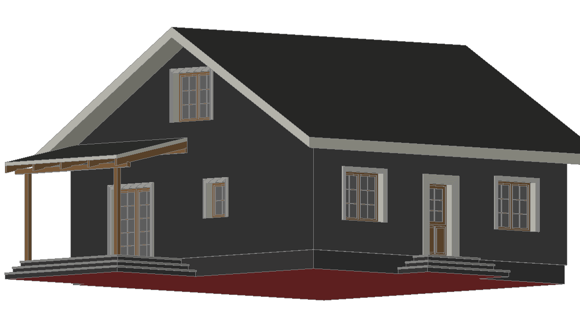 Bungalow 3 D plan detail