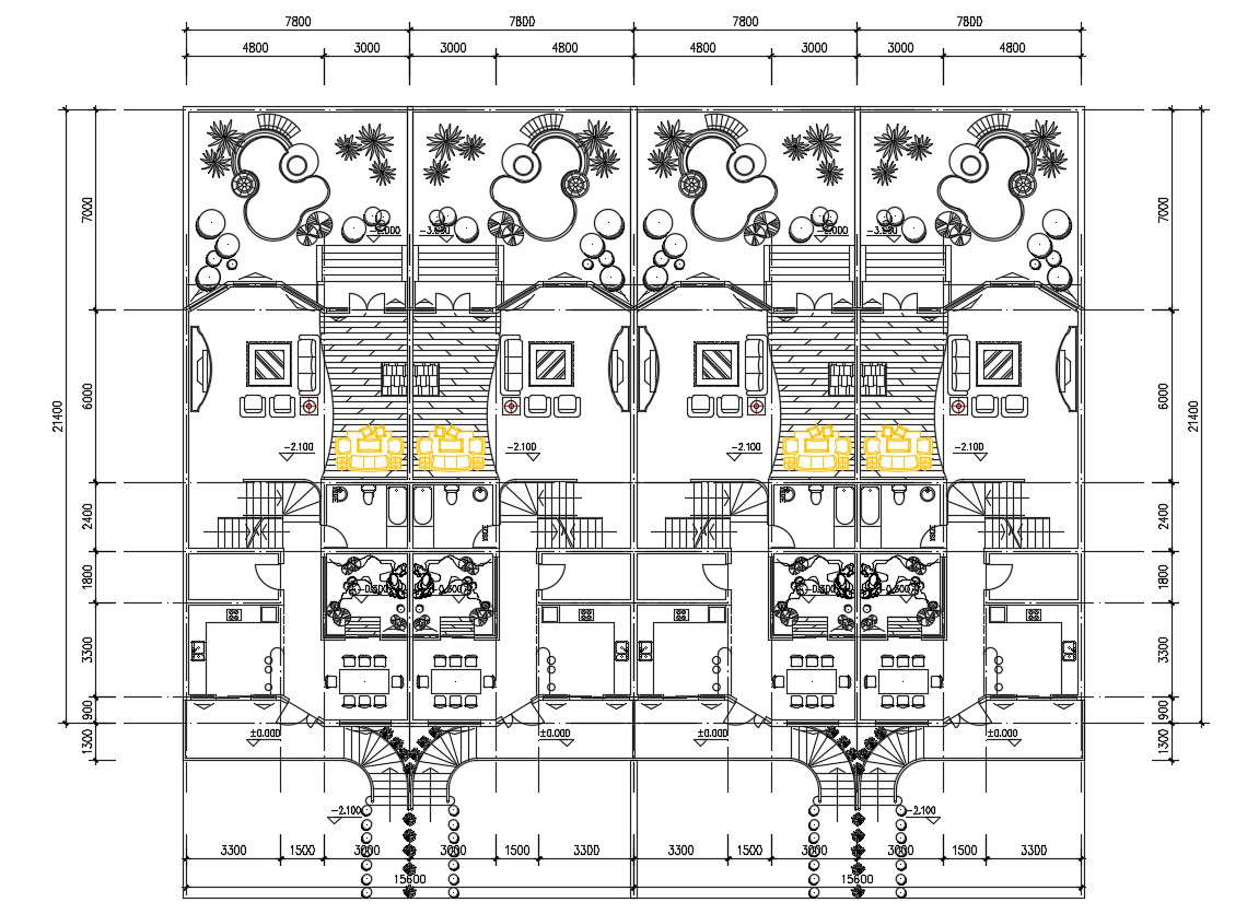 Bungalow Ground Floor Plan CAD Drawing Download 
