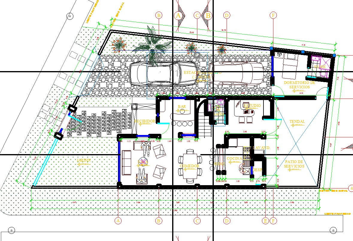 Bungalow Layout plan dwg file