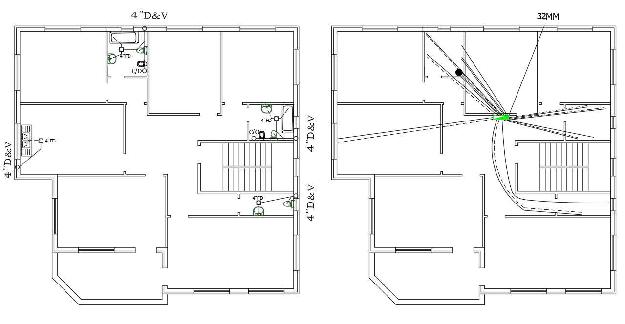 Bungalow electrical layout DWG File Free 