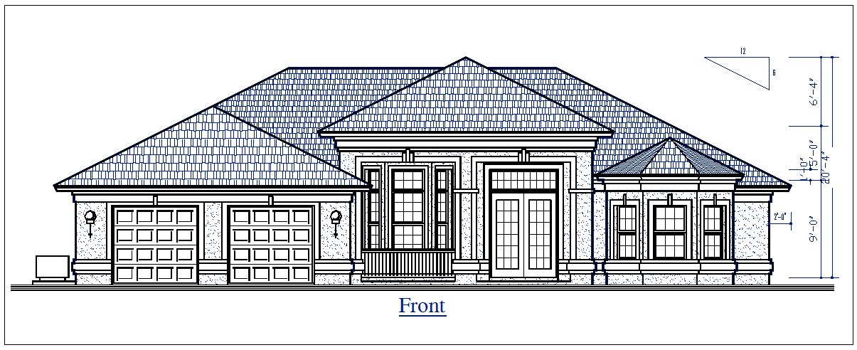Bungalow elevation details dwg files