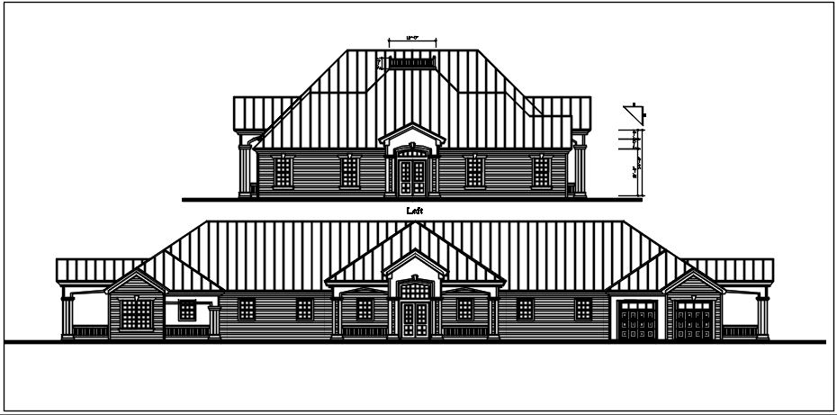 Bungalow elevation details dwg files