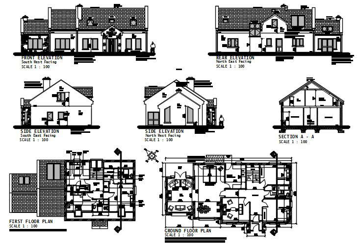 Bungalow house drawings 