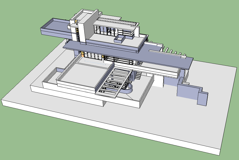 Bungalow housing detail elevation 3d model Sketch-up file