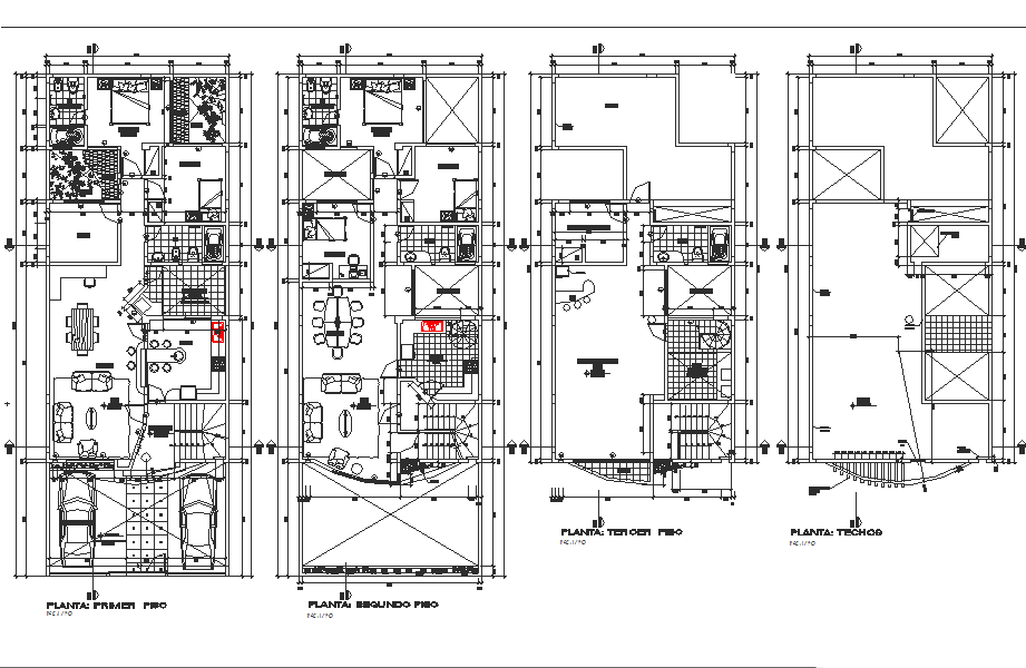 Bungalow plan detail dwg file