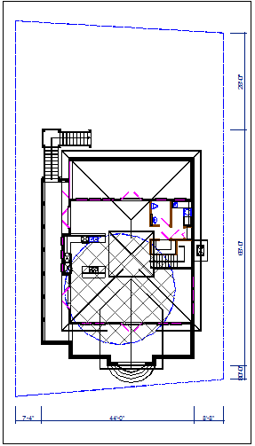 Bungalow plan details dwg file