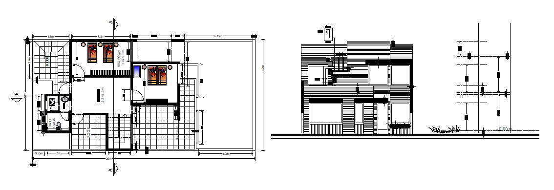 Bungalow plan  in AutoCAD file