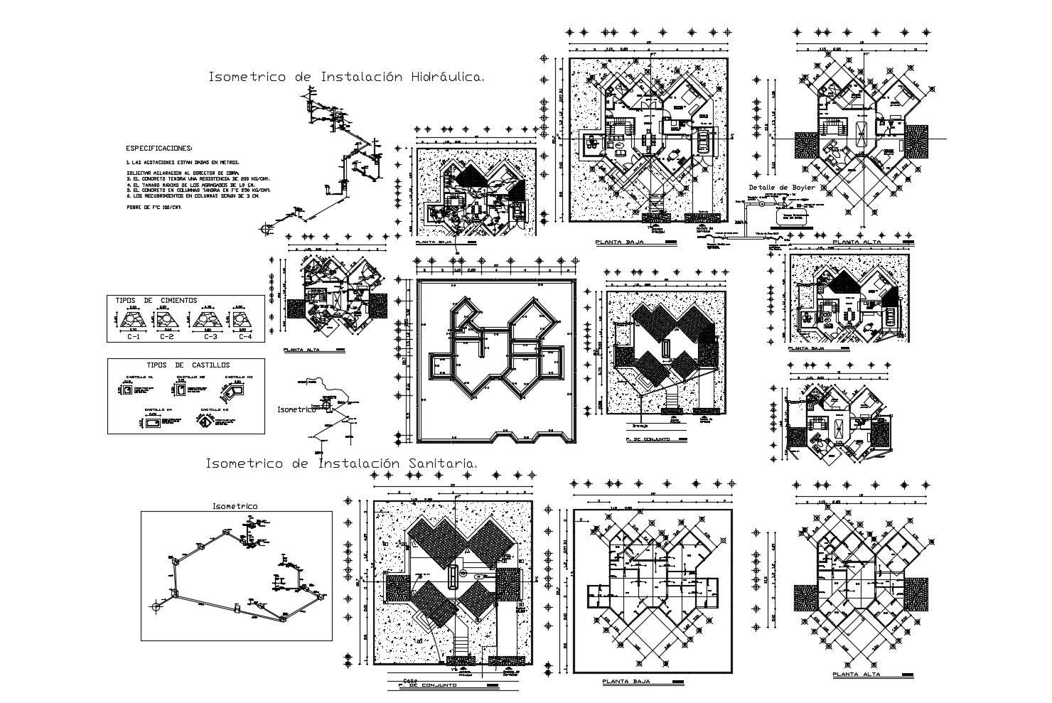 Bungalow Plan In DWG File