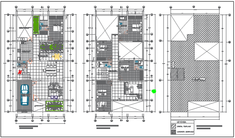 Bungalow working plan detail dwg file