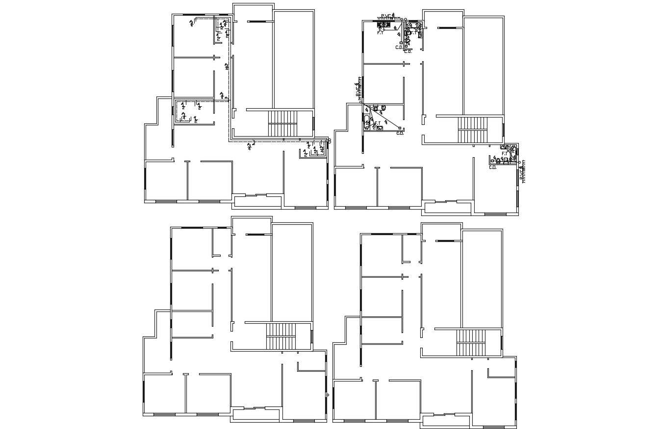 Bungalow Floor Plan And Plumbing AutoCAD File