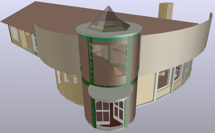 Bungalows 3d design with architectural view dwg file 