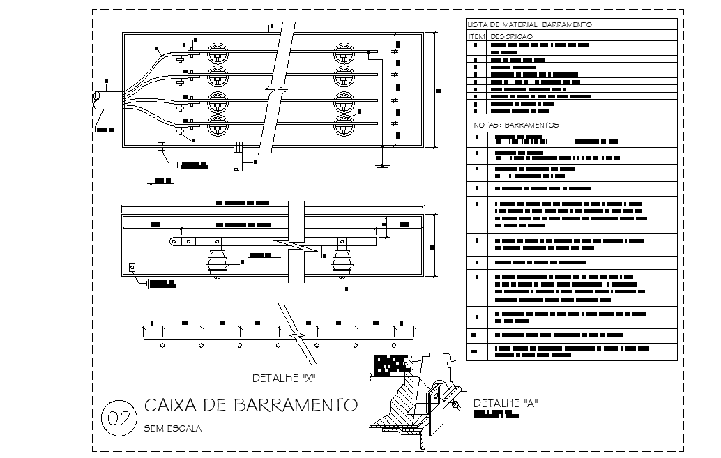 Busbar box plan detail dwg file