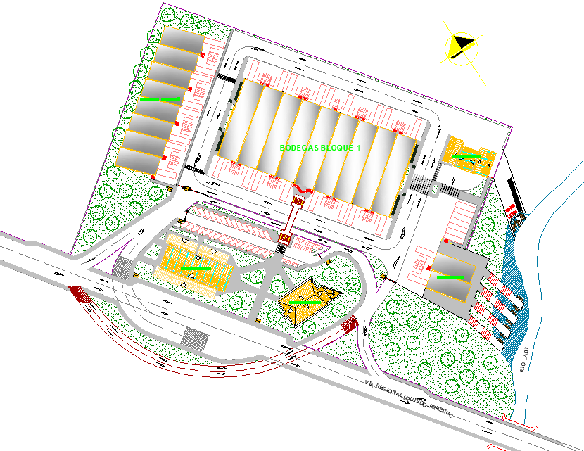 Business center layout dwg file