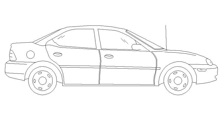 CAD Car Elevation Drawing Free Download