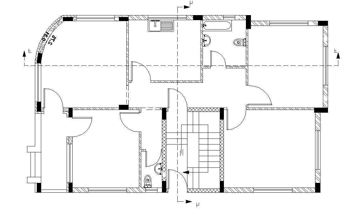 CAD DWG Drawing Apartment Column Layout Plan Free Download 