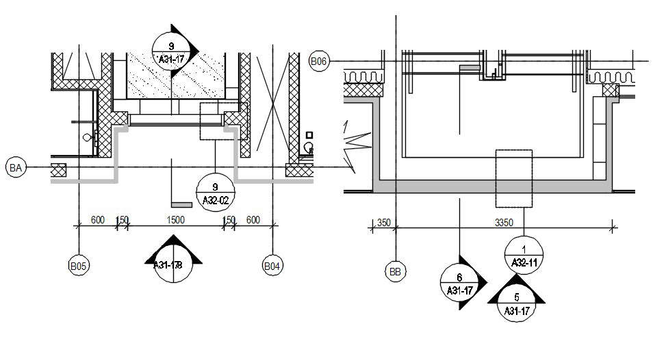 CAD Drawing of the window section plan details for mock-up units. download  AutoCAD files from the cadbull website.
