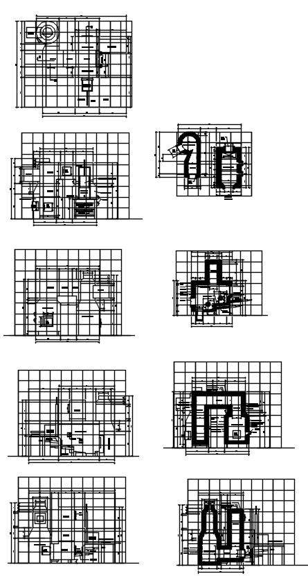 COMBUSTION CHAMBER PLAN and other sections designs in AutoCAD 2D drawing, CAD file, dwg file