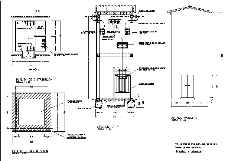 Cabin of work switch DWG file
