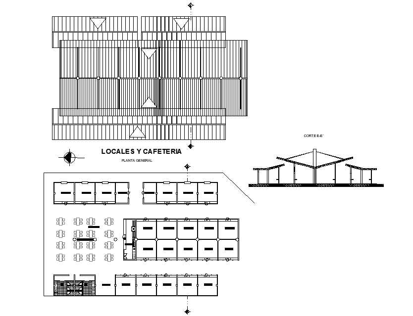 Cafe plan detail dwg file