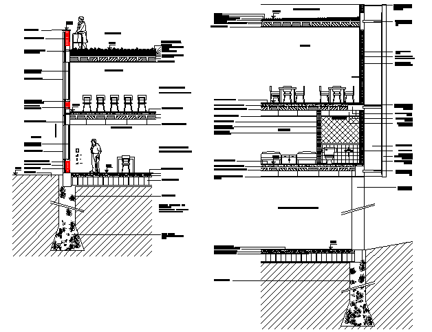 Cafe sectional detailing