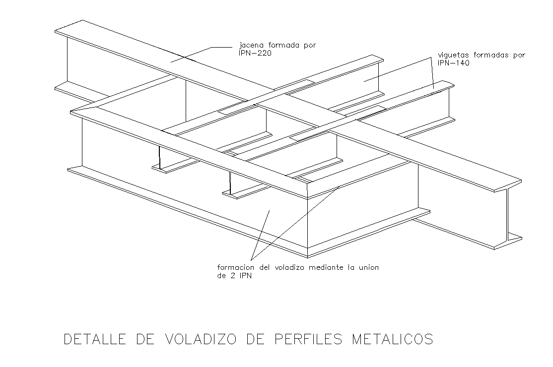 Cantilever beam detail cad drawing