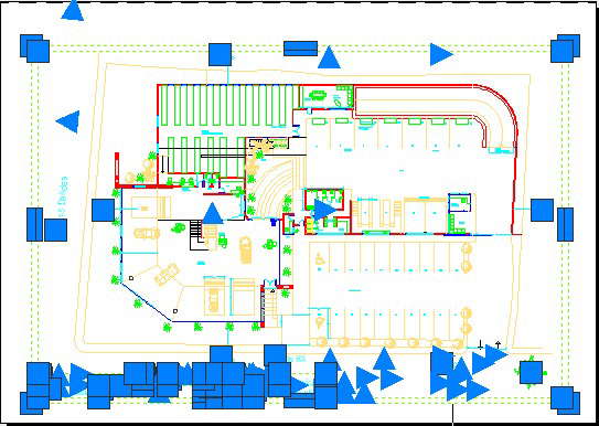 Car dealership plan detail dwg file.