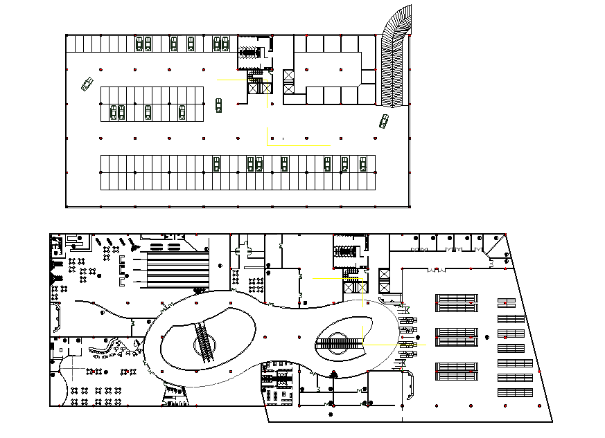 Car parking basement dwg file