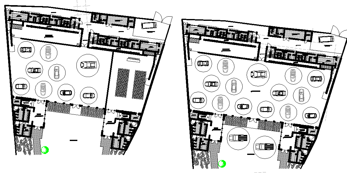 Car parking plan layout detail dwg file