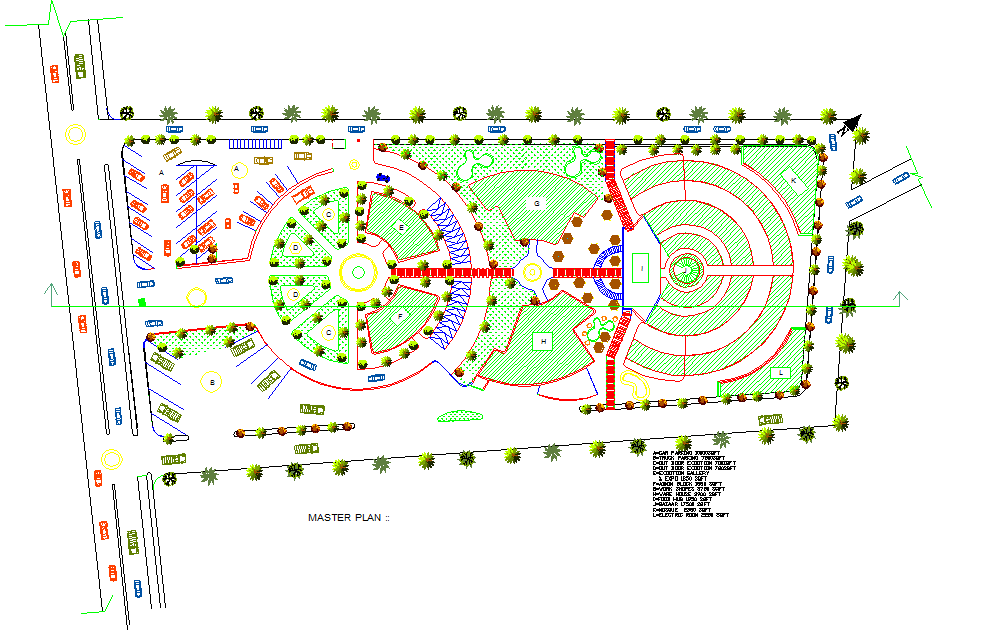 Car parking with landscaping layout 