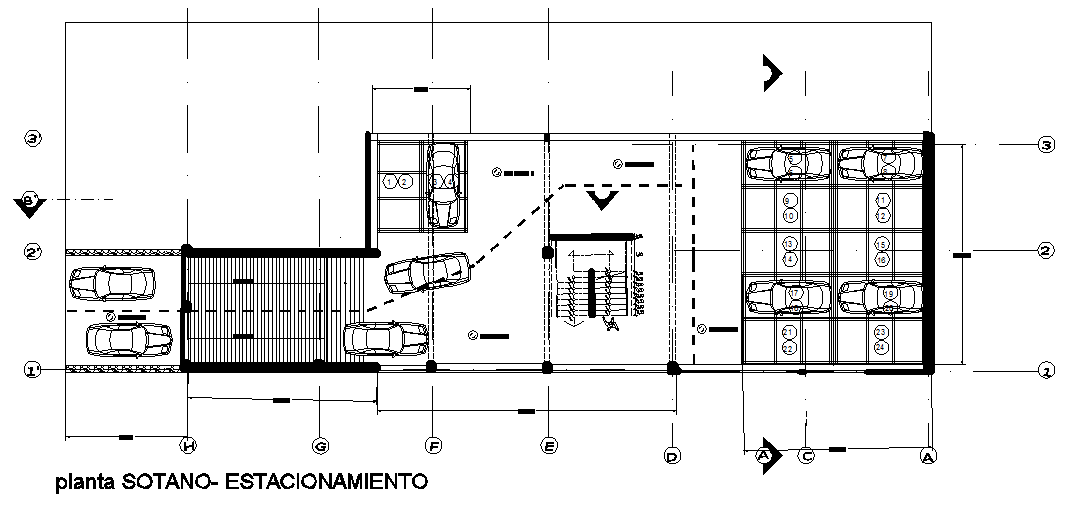 Car parking working plan detail dwg file