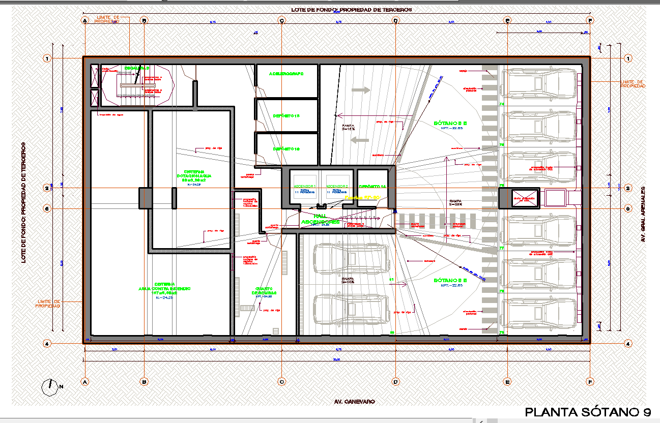 Car parking working plan detail dwg file
