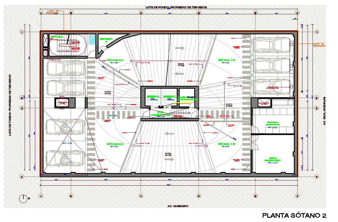 Car parking working plan detail dwg file