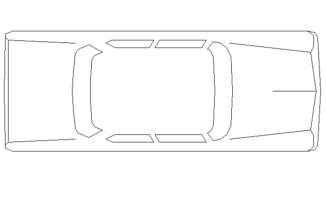 Car top view cad block design dwg file