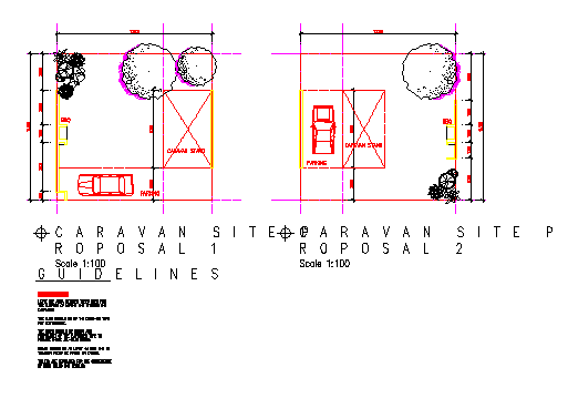 Caravan Stands section detail design drawing