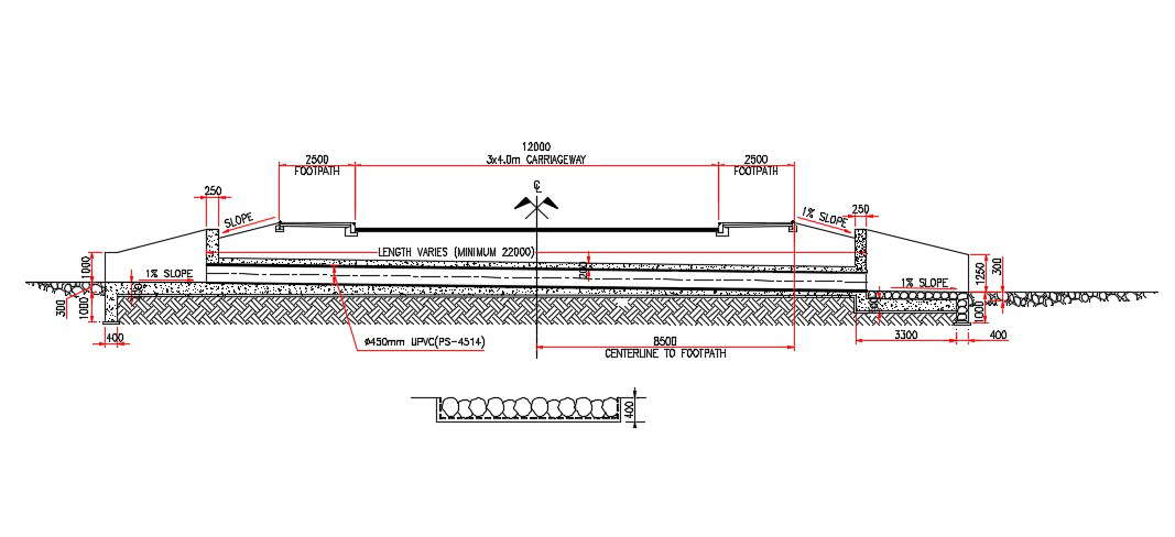 Carriageway Road Section Drawing