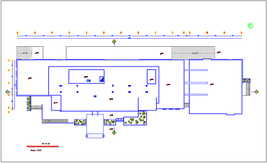 Ceiling area plan of hotel dwg file