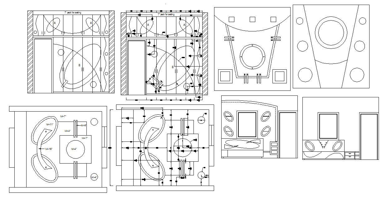 Master Bedroom Ceiling Design In DWG File