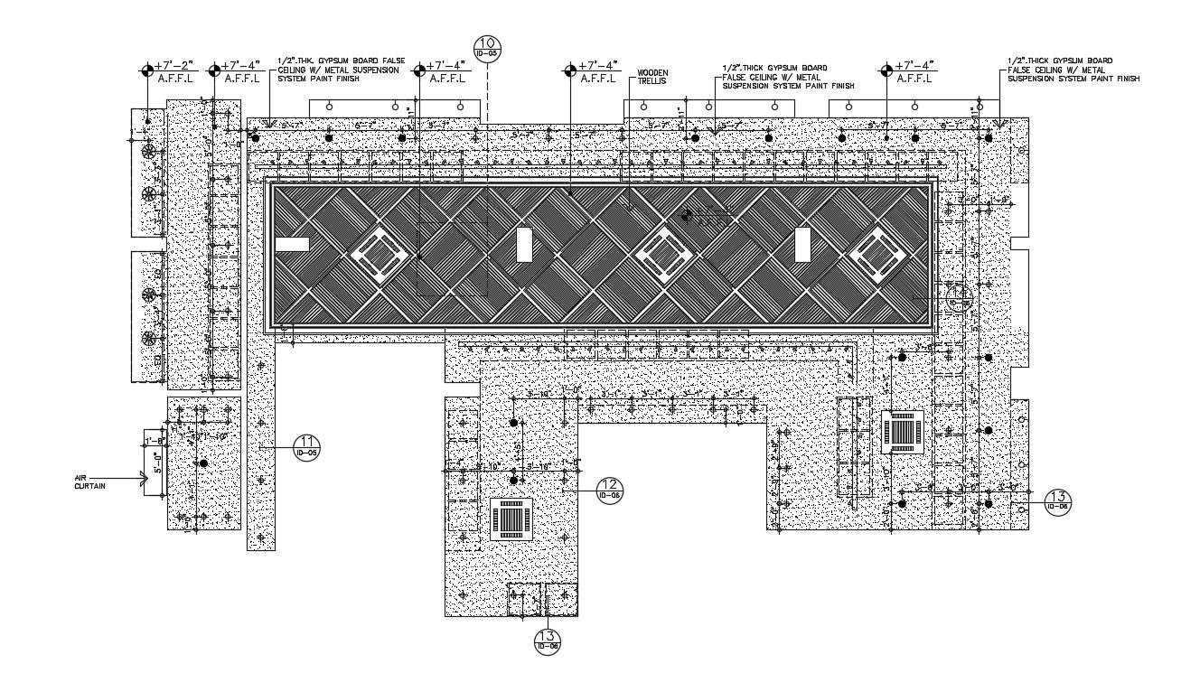 Ceiling layout plan in dwg file