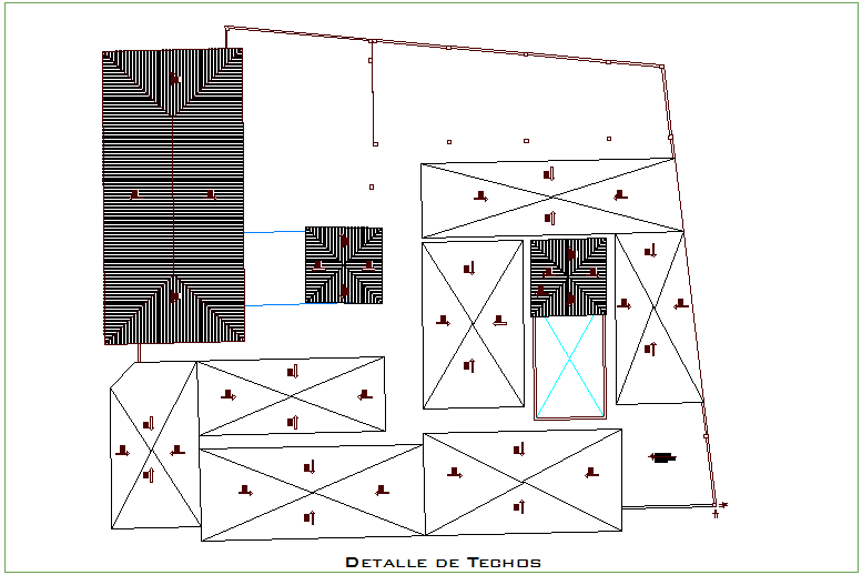 Ceiling plan of civic center government building dwg file